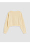 Beige Printed Girls' Thick Sweatshirt - 3