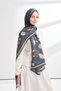 Floral Archive Fiora Design Shawl - Petrol - 3