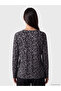Two Mt Shop Quality Black Patterned Standard & Regular Long Sleeve Women's T-Shirt - 4