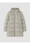 Khaki Hooded Women's Puffer Coat - 5