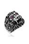 Silver Lion Head Men's Ring