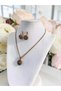 Zircon Stone Round Authentic Earring and Necklace Set - 2