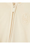 Beige Hooded Embroidered Girls' Sweatshirt - 3