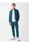 Petrol High Collar Men's Zippered Sweatshirt - 2