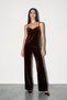 Bitter Brown Loose-Fit Velvet Trousers