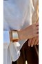 Resin Detailed Geometric Matte Plate Handcuff Bracelet - 3