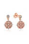Silver Heart Leaf Flower Earrings - 2