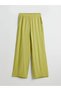Green Wide Leg Women's Trousers with Elastic Waist - 5
