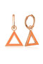 Silver Phosphorescent Orange Triangle Earrings