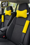 Yellow Polar Fleece Car Seat Neck Pillow and Seat Belt Pad 4-Piece Auto Comfort Set (2 Pillows + 2 Pads) - 8