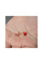Silver Phosphorescent Red Star Earrings - 6