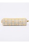 Hearted Checkered Design Zippered Pen Holder - Single Compartment Pen Holder Pencil Case