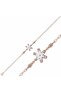 Rose Silver White Zircon Lotus Bracelet - 2