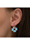 ​ Silver Highlighter Blue Clover Earrings - 6