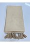 100% Cotton Knitted Tassel Sofa Cover 100X230 cm Shawl Model Sofa Shawl Beige - 6