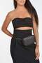 Snap Closure Leather Women's Waist Bag - Black-Black - 2