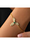 Gold Women's Bracelet with Silver Phoenix Figure - 2