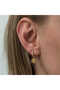 Gold Snowflake Women's Earrings with Silver Dangles - 4