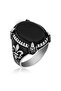 Silver Lily Flower Patterned Paw Men's Ring