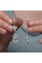 Silver Flower Motif Filigree Women's Earrings