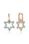 Silver Phosphorescent Blue Star Earrings - 4