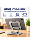 360 °   Rotating Adjustable Metal Tablet and Phone Stand Foldable Desktop Holder Silver Color Portable Support Bracket, Ust1 - 6