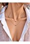 Double Row Gold Necklace with Eye Figure - 2