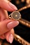 Women's Copper Ring Geometric Flower Pattern Adjustable Copper Ring - 4