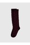 Lcw Kids Burgundy Girls' Knee High Socks
