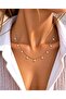 Damla Stone Rowed Chain Gold Necklace - 2