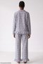 Black Plaid Patterned Ruffle Soft Tuşe Winter Buttoned Knitted Pajamas Set 8077 - 4