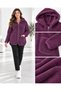 Hooded Zippered Plush Fleece Jacket - 3
