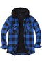 ZENTHACE Mens Sherpa Lined Full Zip Check Jacket