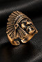 Men's Copper Ring with Native American Chief Figure, Adjustable Copper Ring