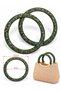 Green Glittery Acrylic Look Bag Handle Round Model