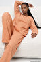 Salmon Leopard Printed Knitted Pajama Set 8078