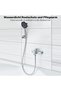 حامل رأس الدش، مصنوع من البلاستيك ABS المطلي بالكروم، يثبت على الحائط، متوافق مع معظم خراطيم الدش (فضي) - 7