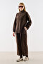 High-Collar Wool Knitted Sweater Dark Brown - 6