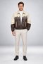 Men's Double-Colored Oversized Faux Leather Jacket with Fur Inside - 3