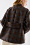 Plaid Patterned Woolen Short Coat Brown - 8