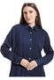 Womens Turned Down Neck Buttons Closure Plain Modern - 5