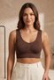 Night Brown Breast Gathering Seamless Bustier Corset – Thick Straps, No Pads, No Underwire Gathering Bra 5050 - 2