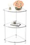 Acrylic Triangle End Table - 3 Tier Corner Side Table, Fan-Shaped