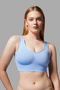 Night Blue Breast Gathering Seamless Bustier Corset – Thick Straps, No Pads, No Underwire Gathering Bra 5050 - 4