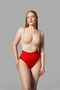 Night Red Seamless Gathering High-Waisted Panty Corset 1010 - 6
