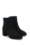 Women's Thick Heeled Boots Black Suede