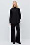 Women's Striped High Waist Wide Leg Draped Pants - 6