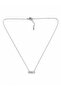 Oval Shaped Silver Necklace with Stone Detail