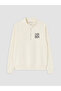 Alita City Lcw Vision Ecru High Neck Printed Women's Sweatshirt with a Difference - 5