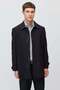 Men's Shirt Collar Straight Cut Seasonal Trench Coat - 2